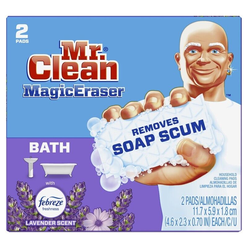 Mr. Clean Magic Eraser Sponge For Bath And Tile With Febreze Lavender Scent 2 Pk