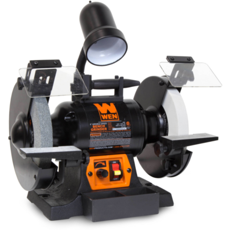5-Amp 8-Inch Variable Speed Bench Grinder with Flexible Work Light New   Z