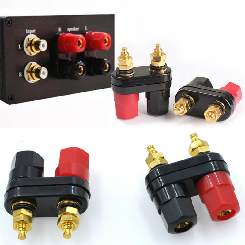 Dual Female Banana Plug Terminal Binding Post for Speaker Amplifier