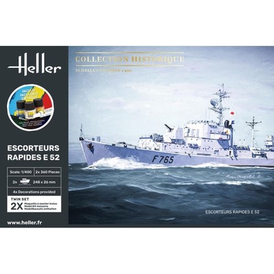 HELLER 57094 MAQUETTE BATEAU STARTER KIT ESCORTEURS RAPIDES E 52 COLLECTION HIST