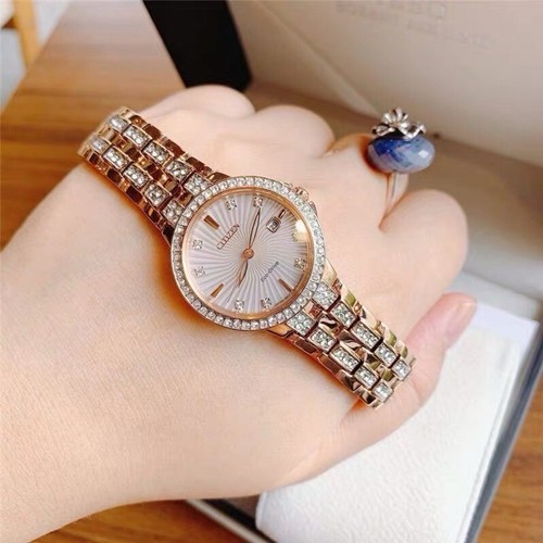 Pre-owned Citizen Women's Eco-drive Silhouette Crystal Rose Gold Watch - Ew2348-56a