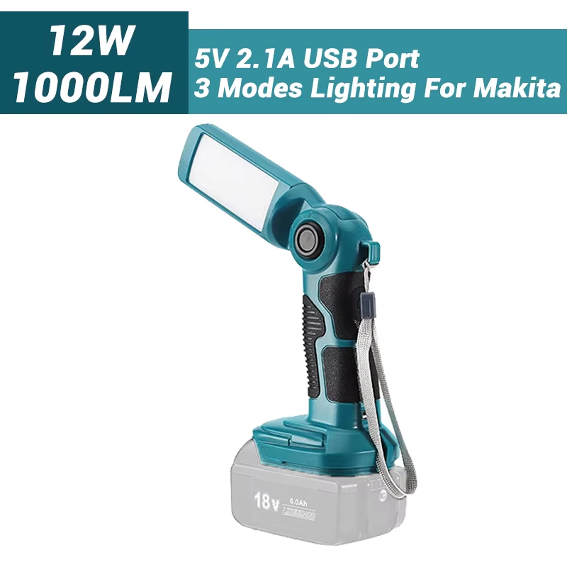 12W Work Light LED Light Portable Flashlight Outdoor Light 14.4V-18V for Makita