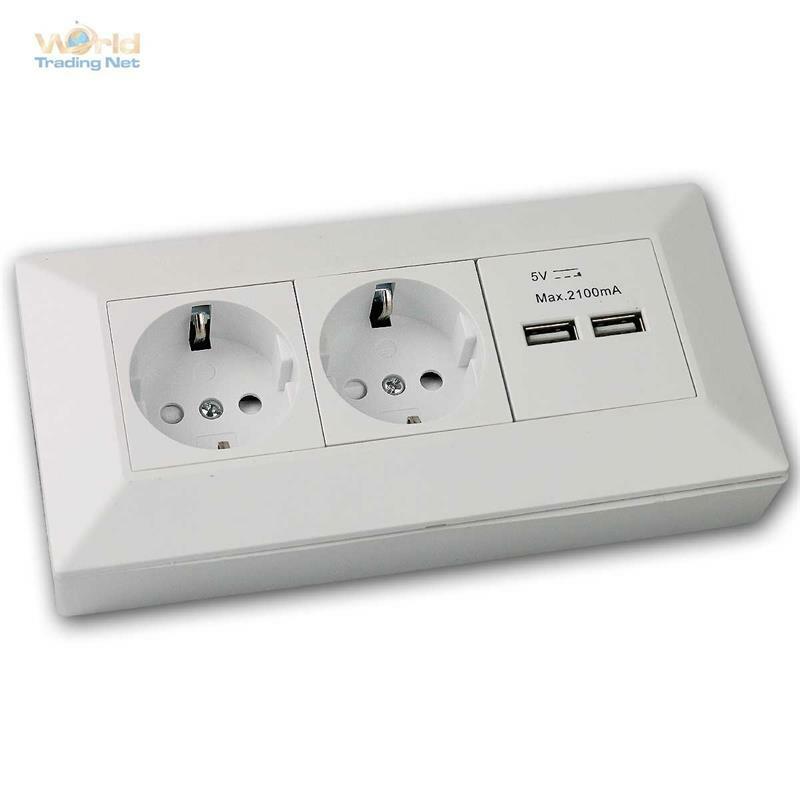 Steckdosenblock Aufbau-Montage-Steckdose 45Â°Angewinkelt MÃ¶Bel-Steckdose KÃ¼Che