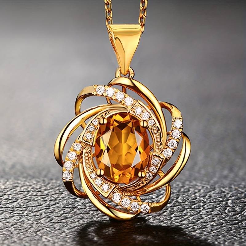 Elegant Gold CZ Necklace * 18ct Gold Finish * Adjustable 45cm / 17.7inch chain