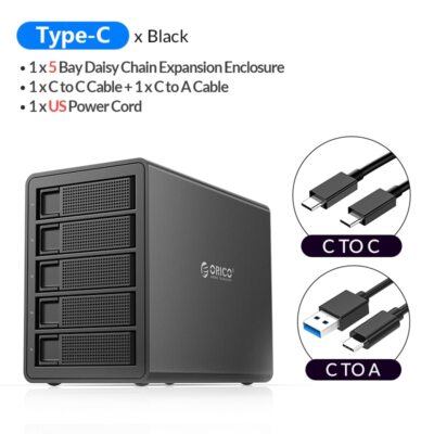 ORICO 4/5 Bay Hard Drive Enclosure Type C 10Gbps for 2.5/3.5in HDD SSD