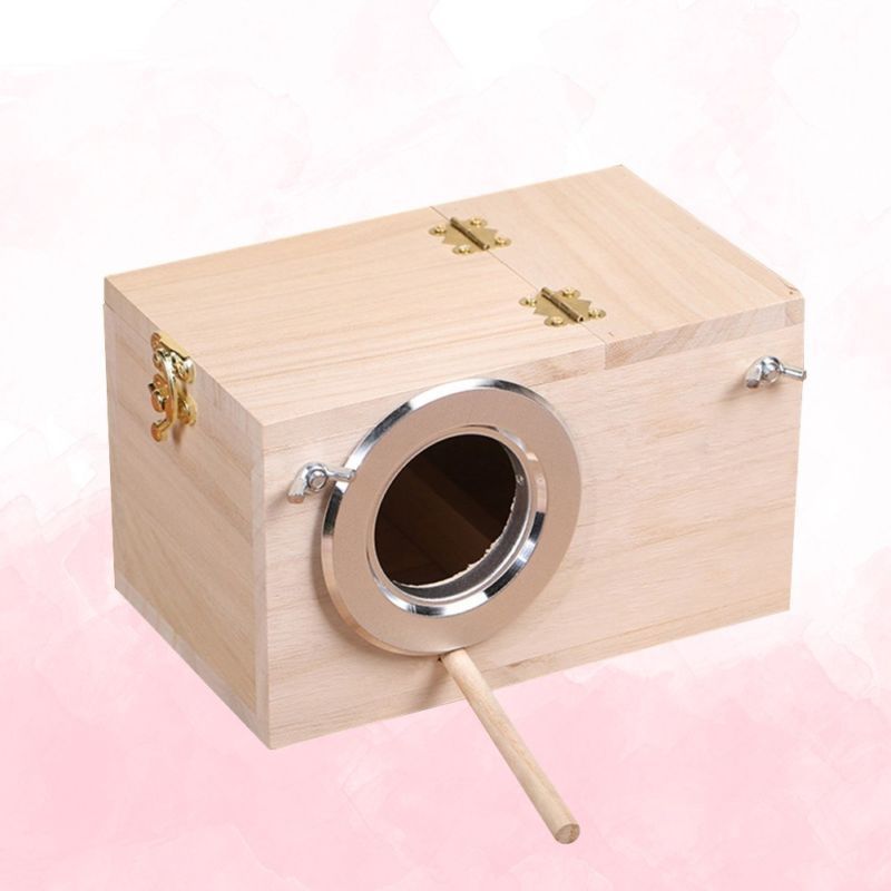 20cm Solid Wood Nest Box Nesting Boxes For Small Birds Parrot Budgies Finches