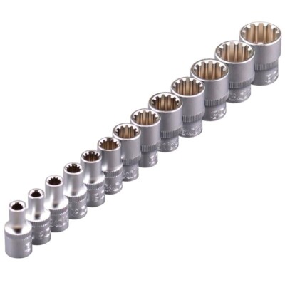 Steckschlüssel Satz 1/4 Zoll Werkzeug Vielzahn Nuss Torx 12 Kant Nüsse Stecknuss