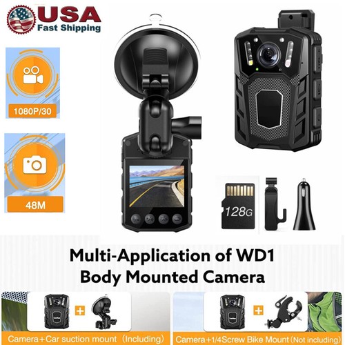 Losfom Body Camera with audio Car Dash Camera Mount 1080P Ni