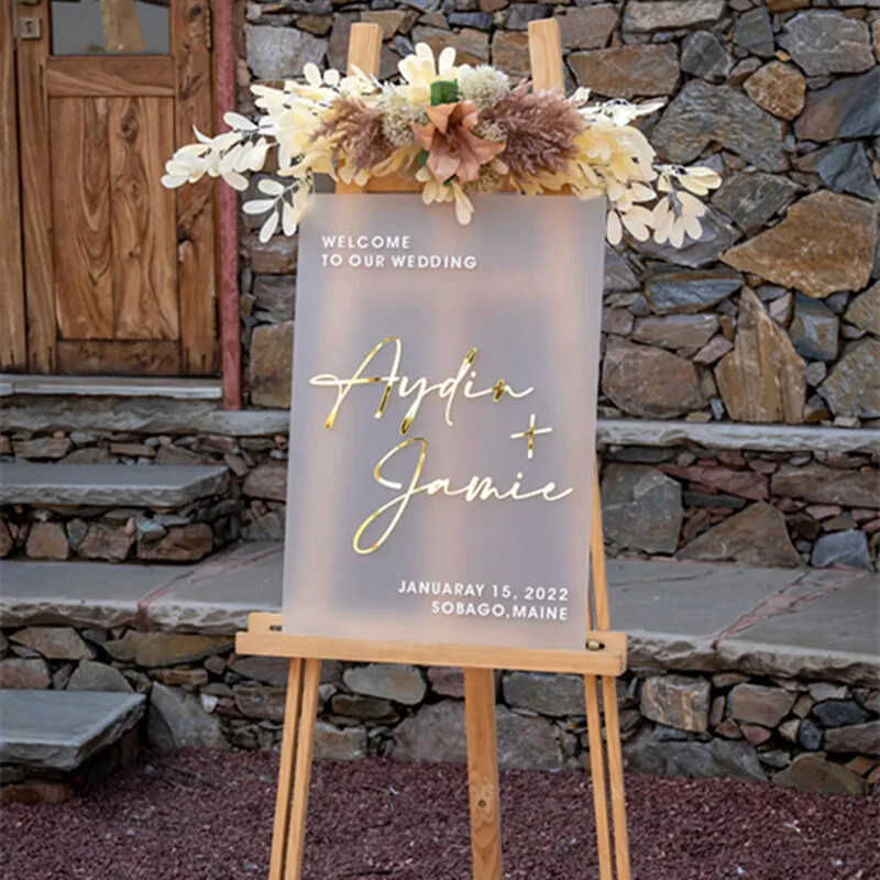 Frosted Acrylic Wedding Sign Frosted Acrylic Welcome Sign Custom Wedding