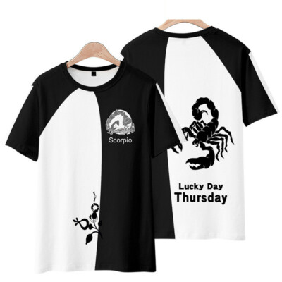 Unisex Casual T-Shirt Twelve Constellations Zodiac Aries Taurus Libra Virgo Tee