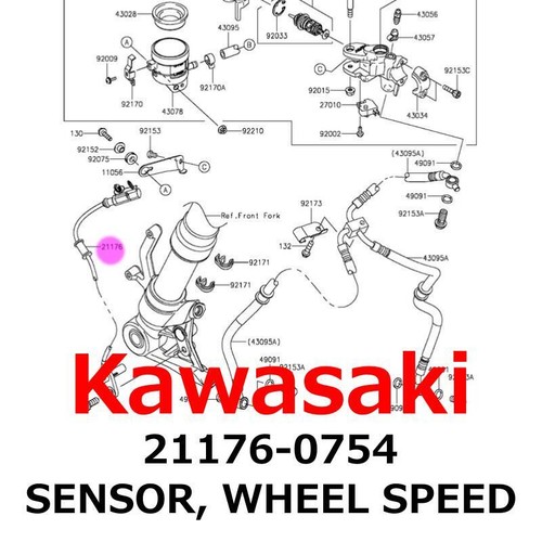 2014-2019 Kawasaki Genuine Z1000 Wheel Speed Sensor