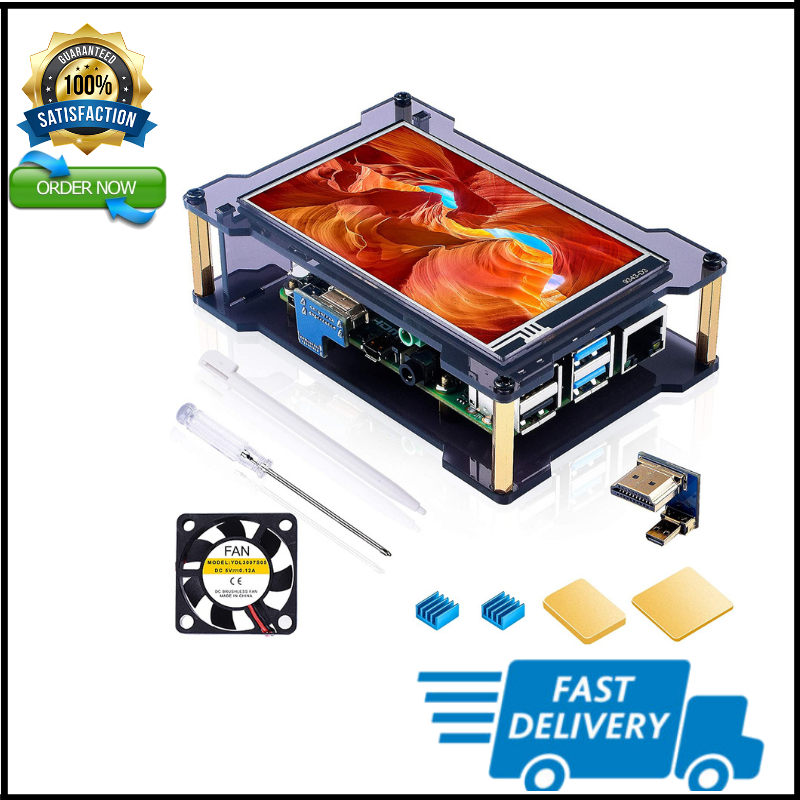 4 Touchscreen With Case & Fan, 4 Inch Ips Touch Screen Lcd Display