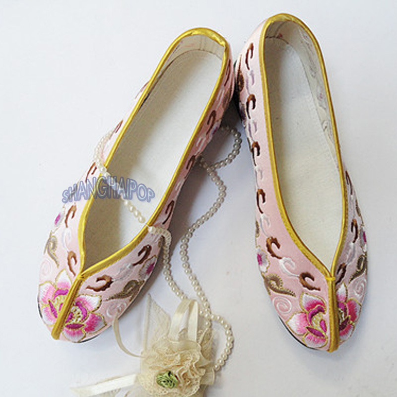 Women Floral Ballerina Slipper Ballet Chinese Slip On Shoe Flat Embroidered Pump