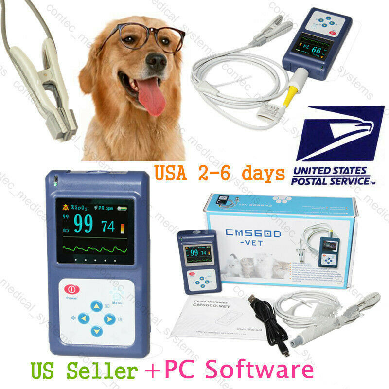 Dog/Cat Pulse Oximeter Tongue/Ear Blood Oxygen Meter Veterinary SpO2 PR