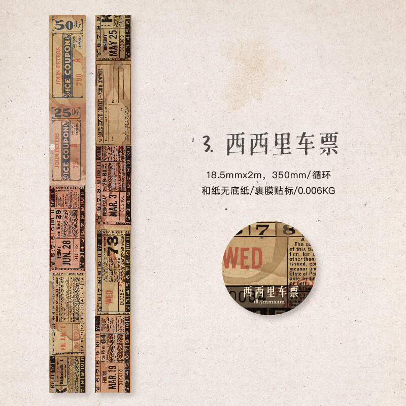 Vintage Newspaper Tickets Washi Masking Tape Journal Diy Scrapbooking Stickers