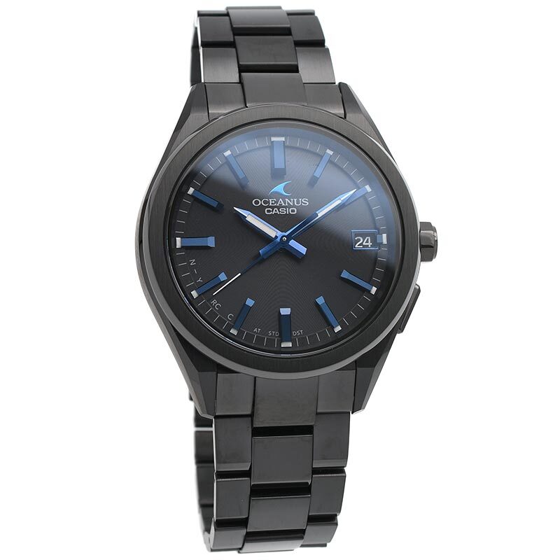 Pre-owned Casio Oceanus Ocw-t200sb-1ajf Bluetooth Radio Solar Watch All Black 41.4mm