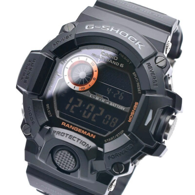 Pre-owned Casio G-shock Rangeman Gw-9400bj-1jf Triple Sensor Radio Solar Watch 53.5mm