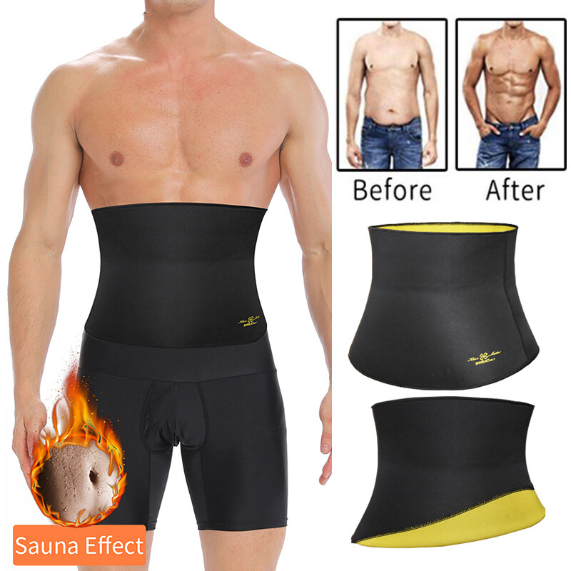 Men Neoprene Sauna Suit Sweat Workout Waist Trainer Vest Body Shaper