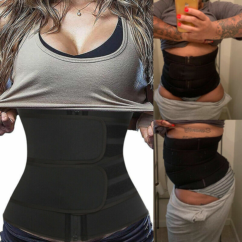 Women Body Shaper Waist Trainer Sauna Neoprene Sweat Belt Tummy Control Yoga Gym