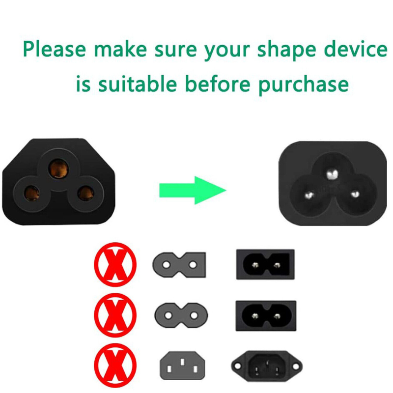 4 FT 3 Prong Universal AC Power Cord for HP Dell Lenovo Laptop TV Printer