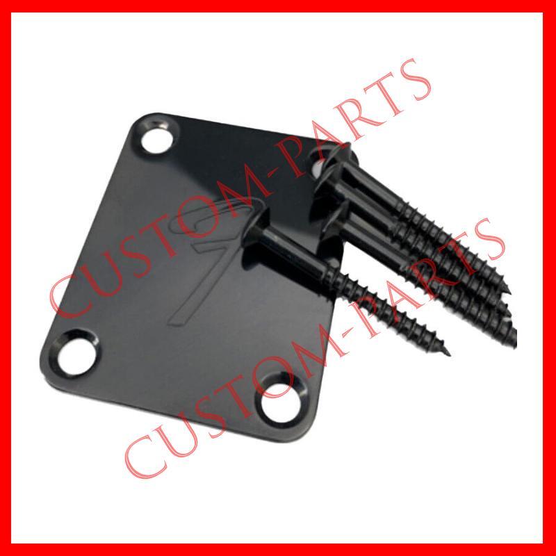 70s NECK PLATE Fender Vintage "F" Logo Strat Tele Guitar Bass Screws Parts Bolt