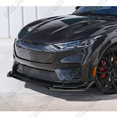 For 21-23 Ford Mustang Mach-E GT Painted Black Front Bumper Lip Body Kit Spoiler