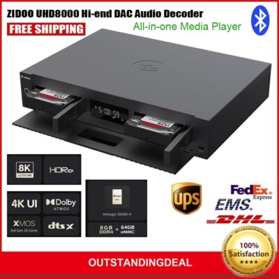 ZIDOO UHD8000 DAC Audio Decoder 8K All-in-one Media Player HiFi Streaming ot25