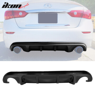 Fits 14-17 Infiniti Q50 Gloss Black Rear Diffuser Bumper Diffuser Lip Spoiler