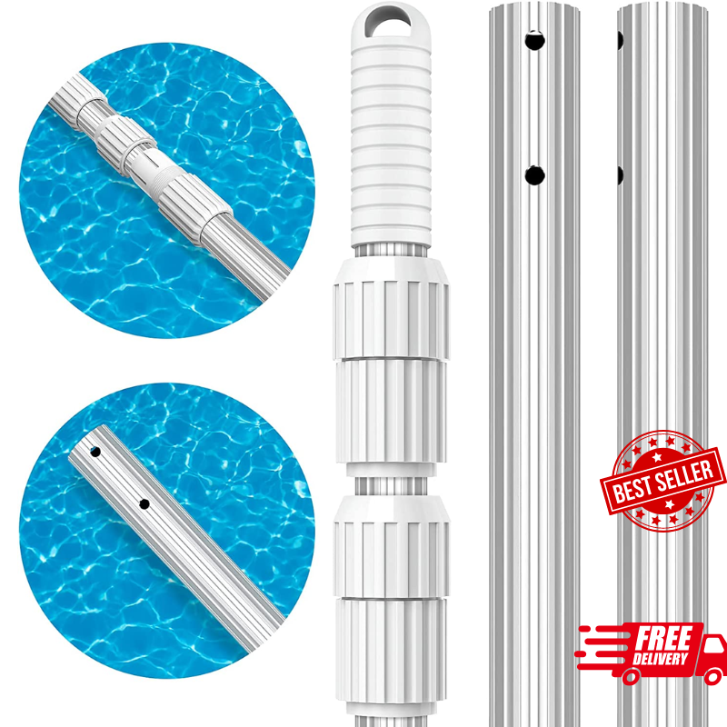 Thickened Telescopic 12 Feet Pool Pole Upgraded Heavy Duty Aluminum Swimming
