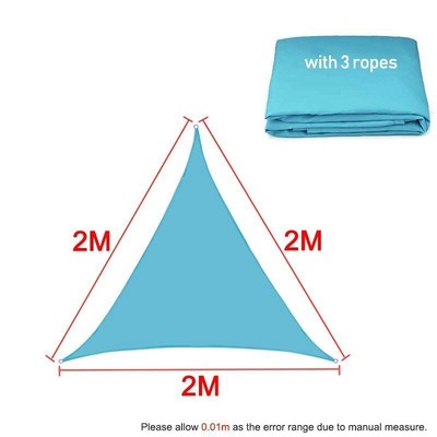 Sky Blue Sun Shade Sail Square Triangle Garden Terrace Pool Shade Yard Awning