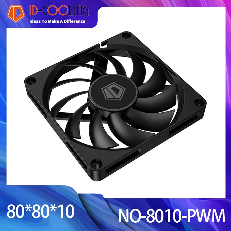 ID-COOLING NO-8010-PWM 800-3000RPM 4PIN PWM Ultra Thin Chassis Fan 8CM PC Fan In
