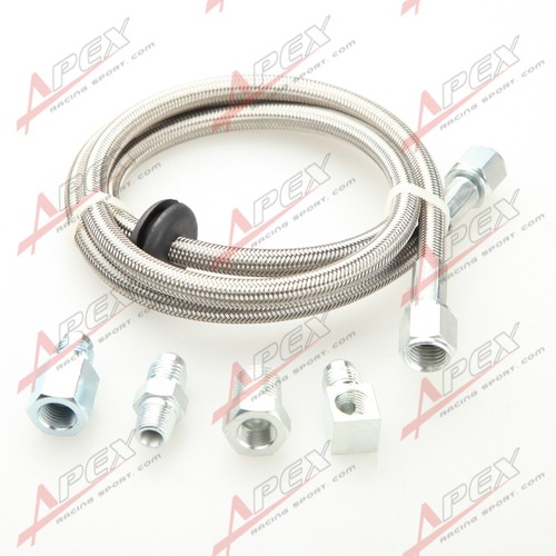 4AN AN4 Autometer Mechanical Stainless Steel Braided Pressure Gauge