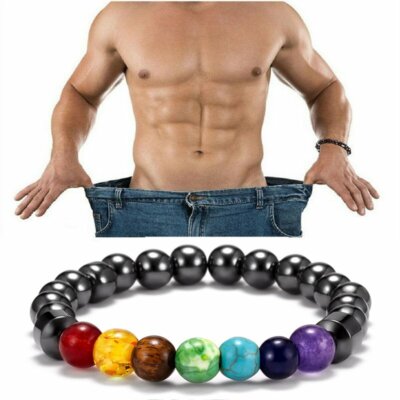 Weight Loss 7 Chakras Stone Magnetic Therapy Beaded Bracelet Health Pain Relief