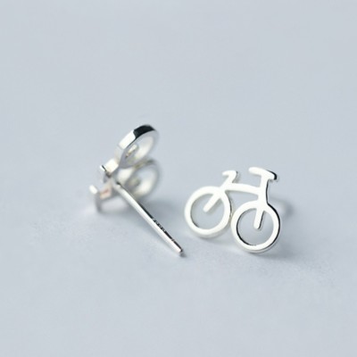 Metal Mini Bicycle Earrings Cute Women Girl Fashion Stud Best Gift for  her 