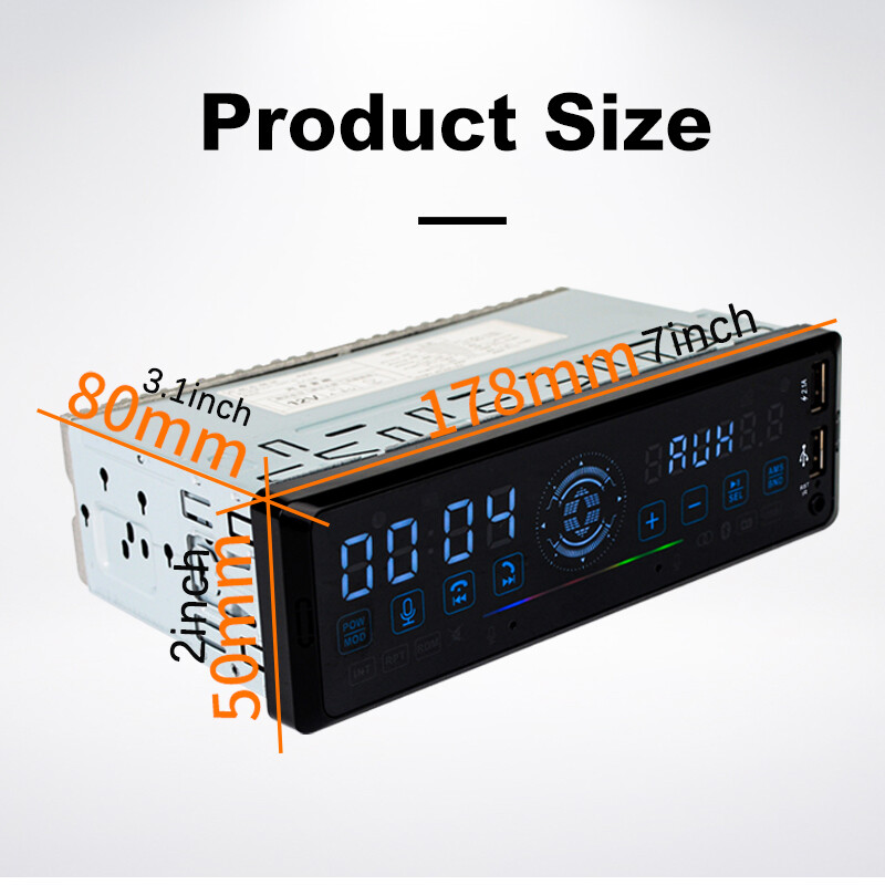 Single 1 DIN 6.5" Car Stereo Radio Gesture Touch Screen Bluetooth FM MP3 Player
