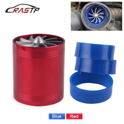 F1-Z Red Double Supercharger Turbine Turbo charger Air Intake Fuel Saver Fan