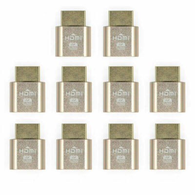 10pcs VGA Virtual Display Adapter HDMI 1.4 DDC EDID Dummy Plug card Lock plate