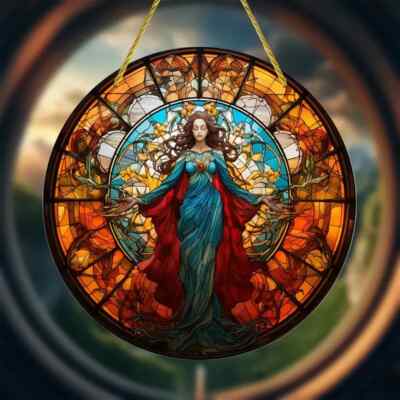 Suncatcher - Faery Queen - acrylic - approx. 6'' dia. - w/12'' hanging cord.
