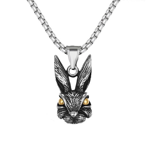 アクセサリー MOMENTEL Black Rabbit Necklace Black Rabbit Skeleton Necklace by Defy / Cool Statement Jewelry