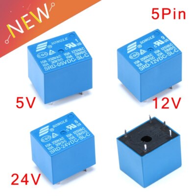 20PCS Relay SRD-05VDC-SL-C SRD-12VDC-SL-C SRD-24VDC-SL-C 5V 12V 24V 10A 250VAC