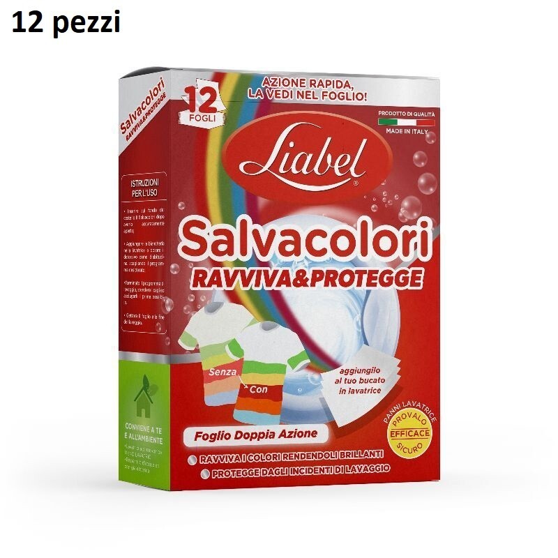 Set 12 Confezioni 12 fogli Salvacolori Lavatrice Ravviva Protegge Vestiti dfh
