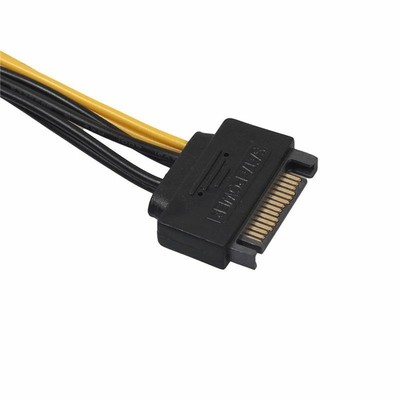 SATA 15Pin auf 8Pin (62) PCI-Express Power Adapter Grafikkarte Stromkabel 20CM