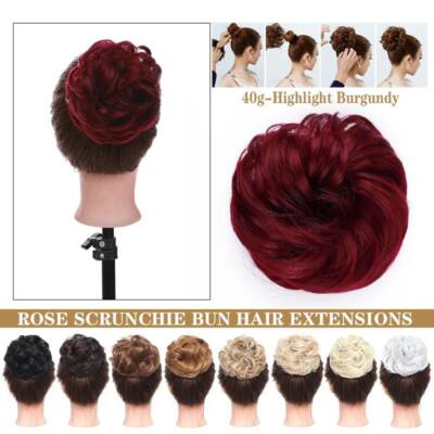 Natural Curly Messy Bun Hair Piece Scrunchie Updo Hair Extensions Real as Human