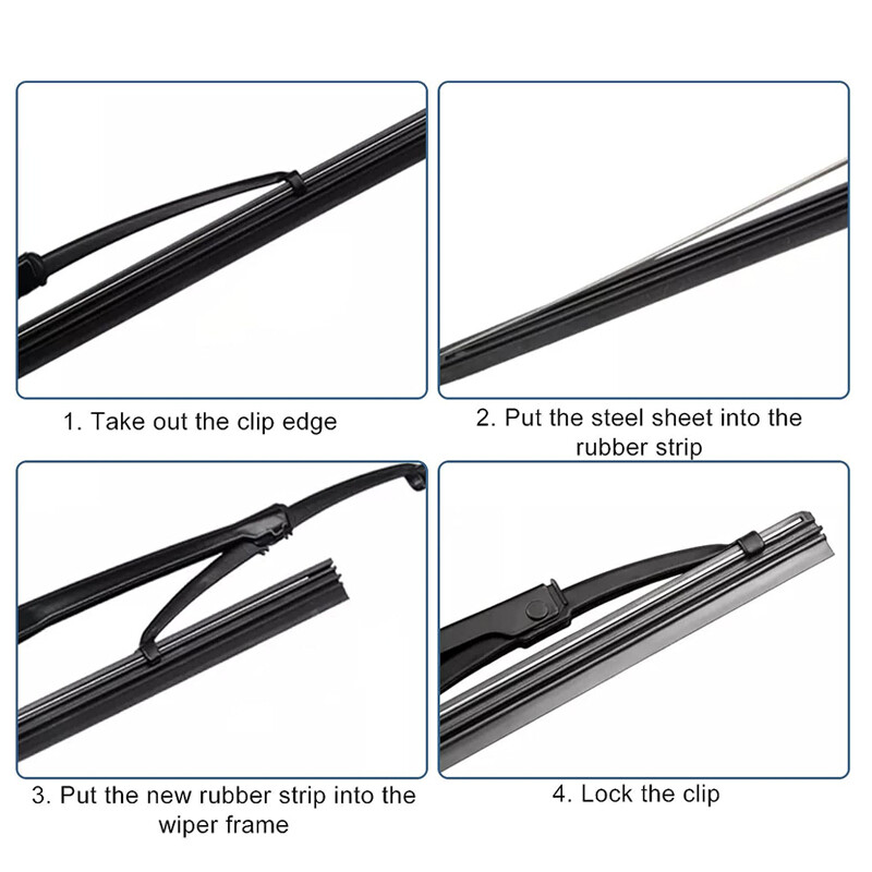 4x Durable Soft Car Bus Auto Rubber Frameless Windshield Wiper Refills Blade 28"