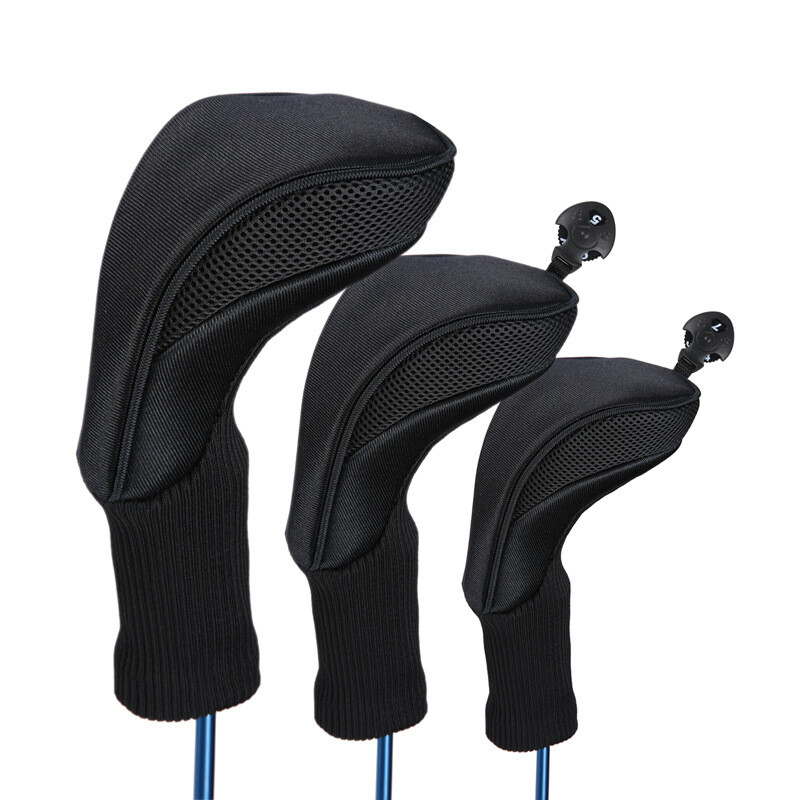 3Pcs Golf Club Head Covers Set Driver 1 3 5 Fairway Woods Headcovers Number Tag