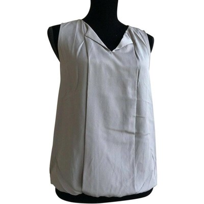 LOFT Womens Tank Blouse Size Small Tan Gray V-Neck Ann Taylor NEW