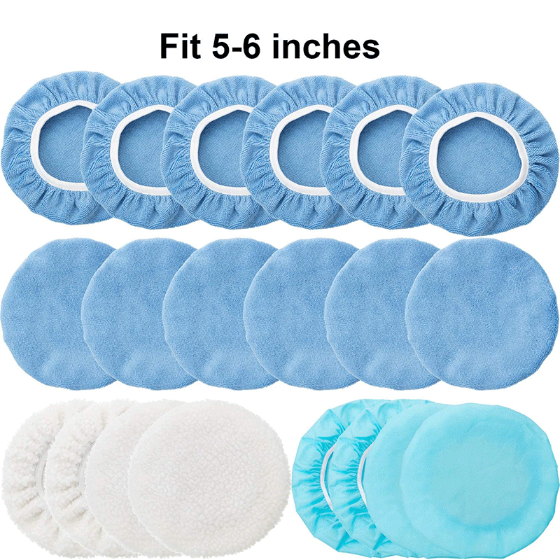 Premium 5-6''Microfiber Car Polisher Pad Waxing Polishing Bo