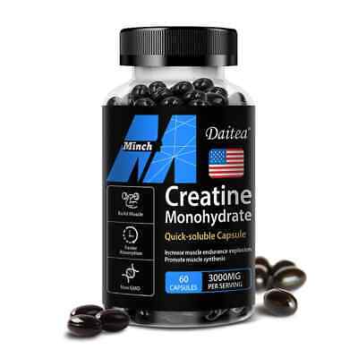 Creatine Monohydrate 3000 mg Capsules Muscle Grow Regeneration Strength