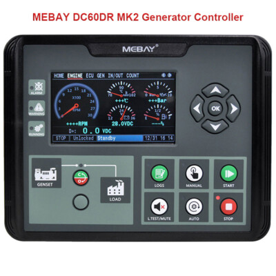 MEBAY DC60DR MK2 Generator Controller Genset Controller with RS485 Port 4.3'' LCD