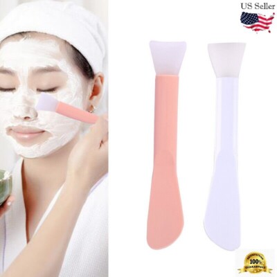 Double-Headed Silicone Face Mask Brush Facial Mud Mixing Applicator Makeup Tool